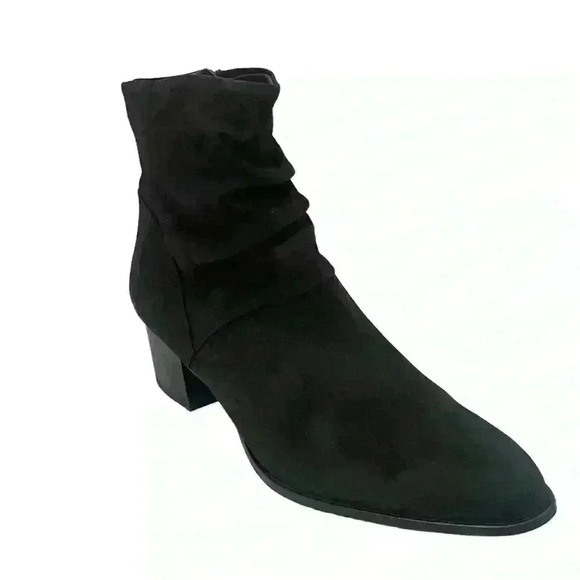Paul Green 08532 Women’s Black Suede Ruffle Ankle Bootie  Size 8 B - Picture 1 of 12